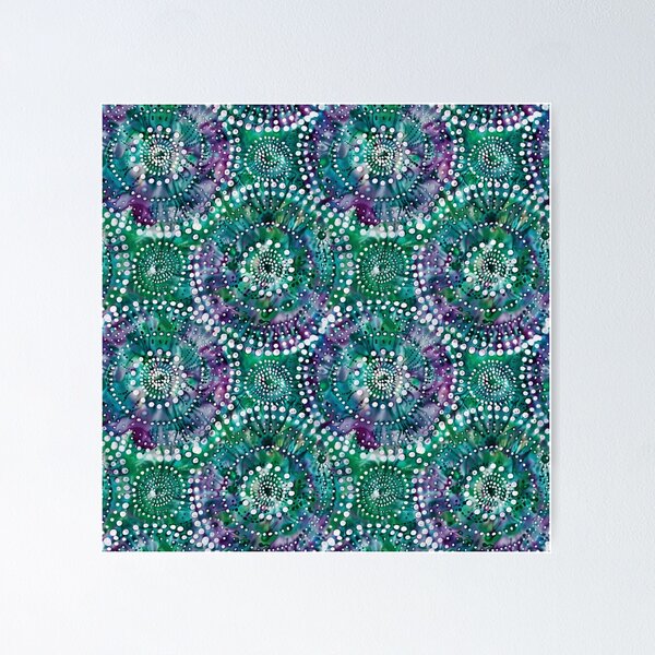 Item preview, Purple and green Indian style hippy tie dye pattern designed and sold by SmarterThingz.