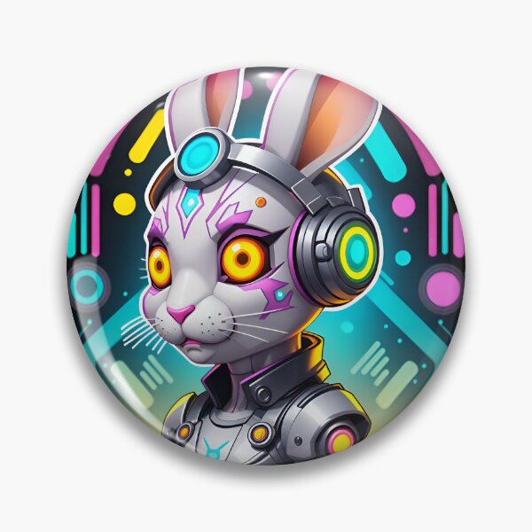 Item preview, Cool Cyberpunk Cyborg Rabbit designed and sold by TheArtOfPat.