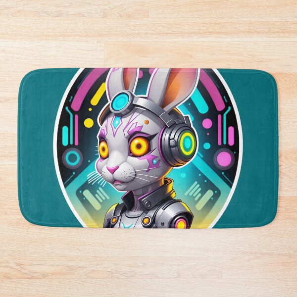 Item preview, Cool Cyberpunk Cyborg Rabbit designed and sold by TheArtOfPat.
