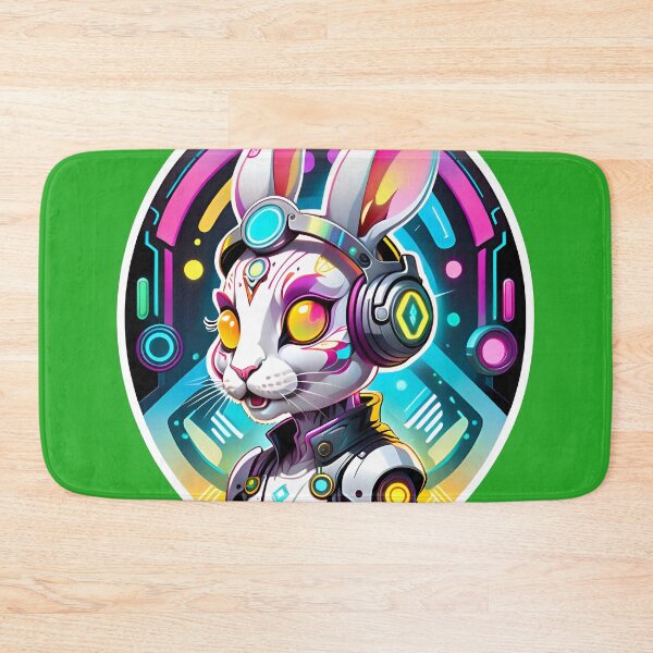 Item preview, Cool Cyberpunk Cyborg Rabbit designed and sold by TheArtOfPat.