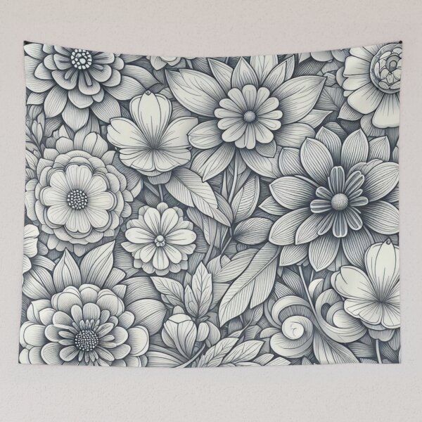Item preview,  Seamless isometric illustration of a clean repeating floral pattern in a minimalist art style, simple vector outlines of flowers like roses designed and sold by asbno19.