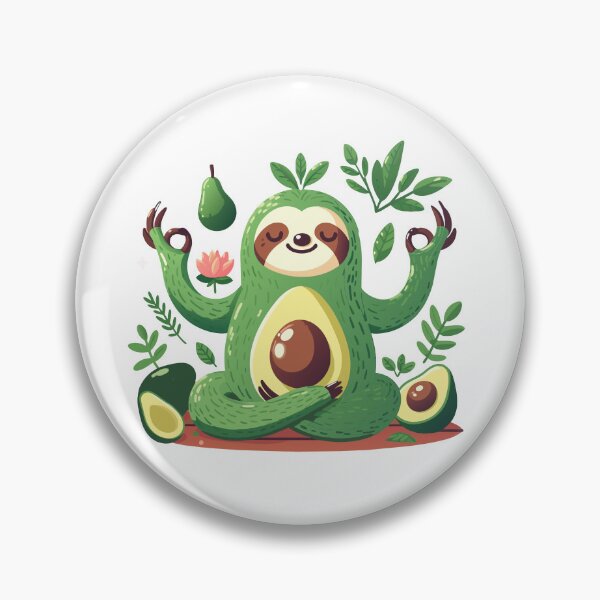 Item preview, Zen Avocado Sloth: A Whimsical Yoga Illustration designed and sold by Designowner.