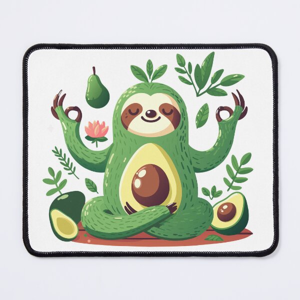 Item preview, Zen Avocado Sloth: A Whimsical Yoga Illustration designed and sold by Designowner.