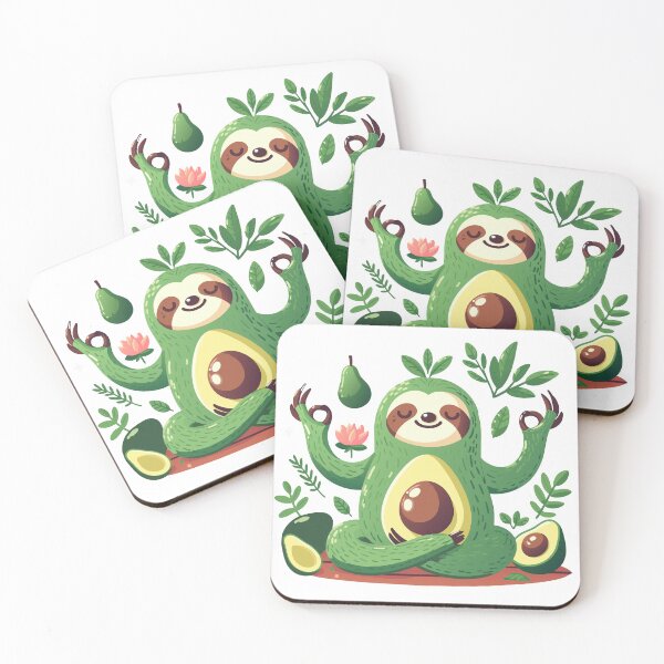 Item preview, Zen Avocado Sloth: A Whimsical Yoga Illustration designed and sold by Designowner.