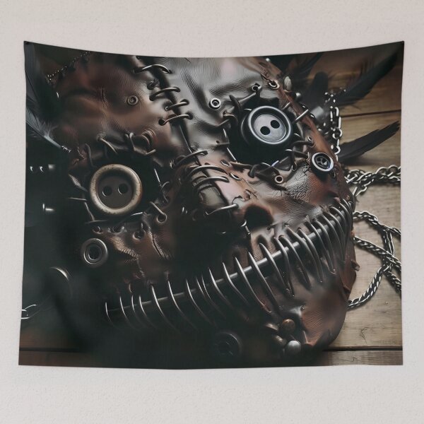 Item preview, Intricately Designed Leather Mask With Metal Embellishments  at Night designed and sold by aminz4.