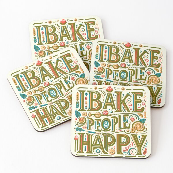Item preview, I Bake People Happy, typography, pun designed and sold by maxmaj.