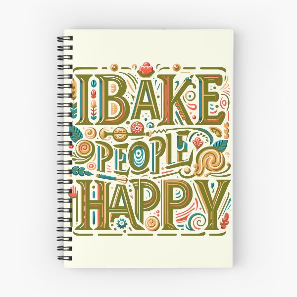Item preview, I Bake People Happy, typography, pun designed and sold by maxmaj.