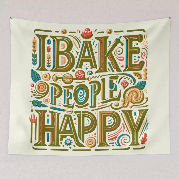 Item preview, I Bake People Happy, typography, pun designed and sold by maxmaj.