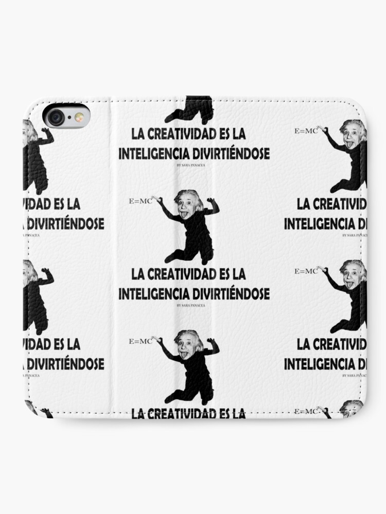 Vista alternativa de Fundas tarjetero para iPhone EINSTEIN: LA CREATIVIDAD ES LA INTELIGENCIA DIVIRTIENDOSE