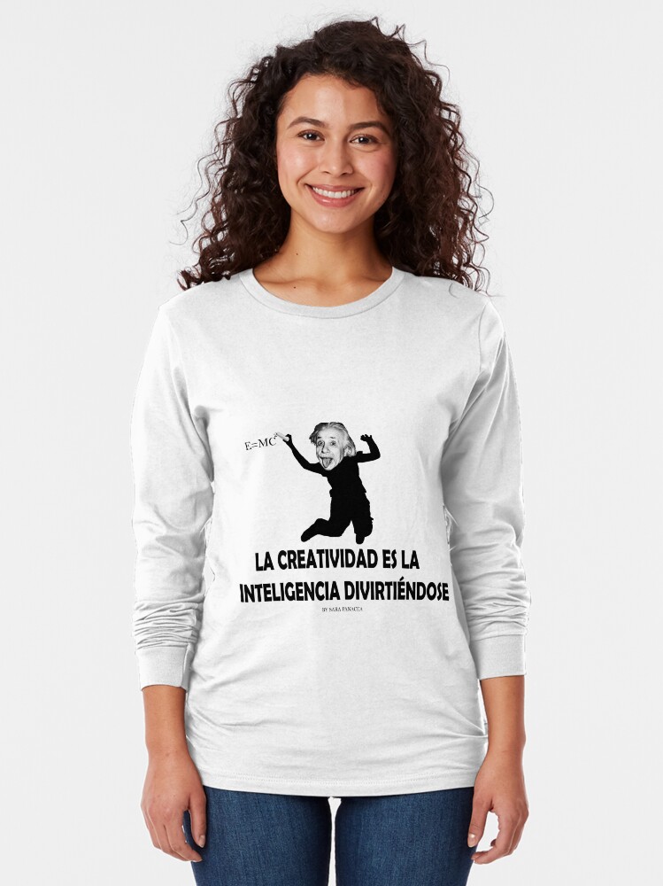 Vista alternativa de Camiseta de manga larga EINSTEIN: LA CREATIVIDAD ES LA INTELIGENCIA DIVIRTIENDOSE