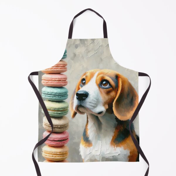 Item preview, Beagle Pup With Macarons Oil Paint Style designed and sold by JuniperFinch.