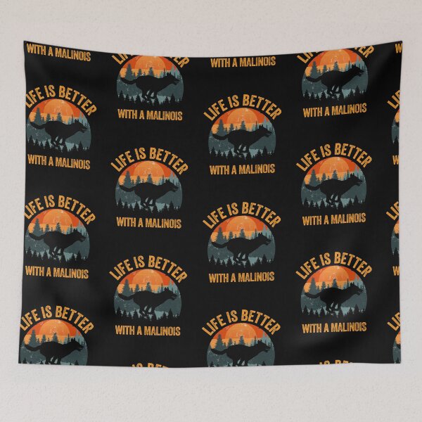 Item preview, Life Is Better With A Malinois Vintage Sunset Dog Gift  designed and sold by Guarddogdrive.