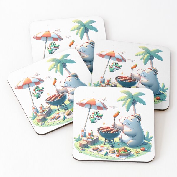 Item preview, Marshmallow Munchies: Hippo & Croc Share to S'mores Picnic designed and sold by 0penvimark.