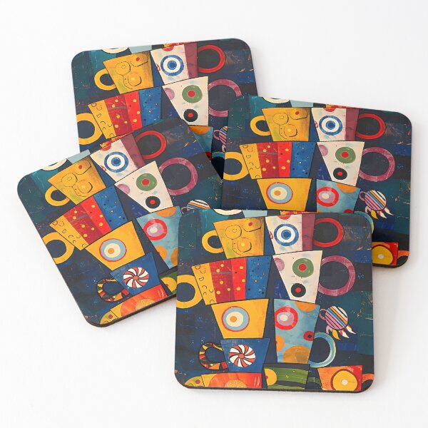 Item preview, Coffee Cup Art Wonderland Dynamic - Avant Garde Abstract Bright Patterns on Deep Canvas designed and sold by OlfactoART Studio.