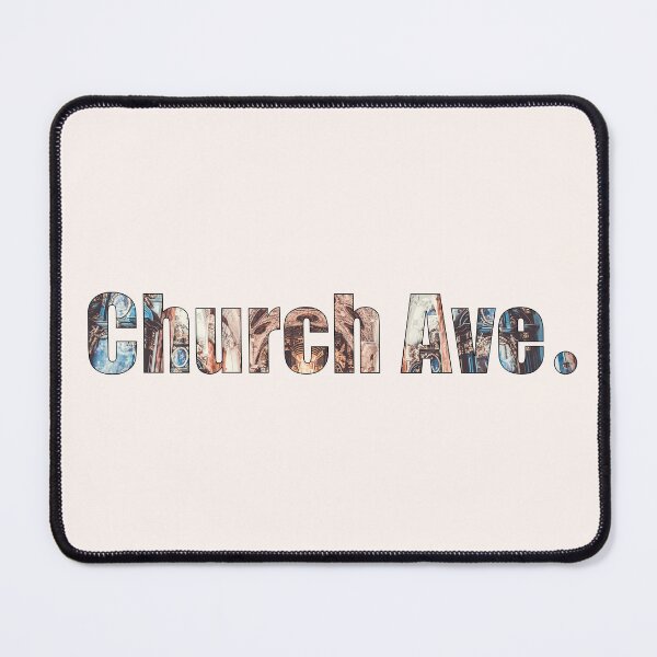 Item preview, Church Avenue Street Name with outline indoor church ceiling background designed and sold by TheMugDirectory.