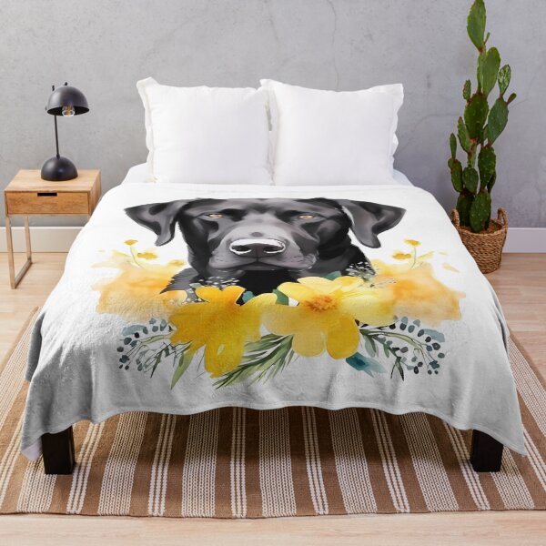 Item preview, Black Lab with Blossoms designed and sold by JuniperFinch.