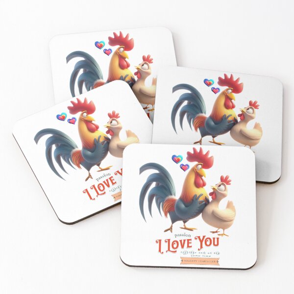 Item preview, I love you. A rooster and a hen in love. designed and sold by I-love-music.