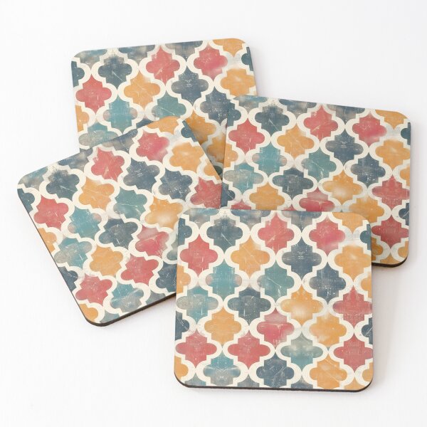 Item preview, Vintage mid-century pattern in bright colours designed and sold by PrettyPinkSkies.