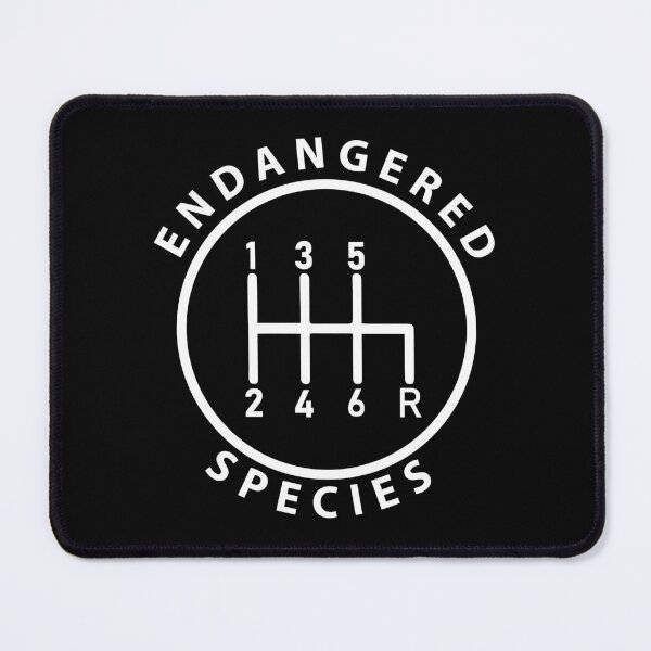 Item preview, Manual Transmission 6 Speed (White, Endangered Species Logo 2) designed and sold by 718Raindeer.