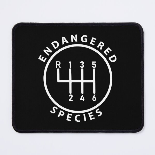 Item preview, Manual Transmission 6 Speed (White, Endangered Species Logo 1) designed and sold by 718Raindeer.