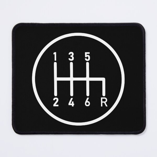 Item preview, 6 Speed Manual Transmission Logo 2 (White, R Bottom Right) designed and sold by 718Raindeer.