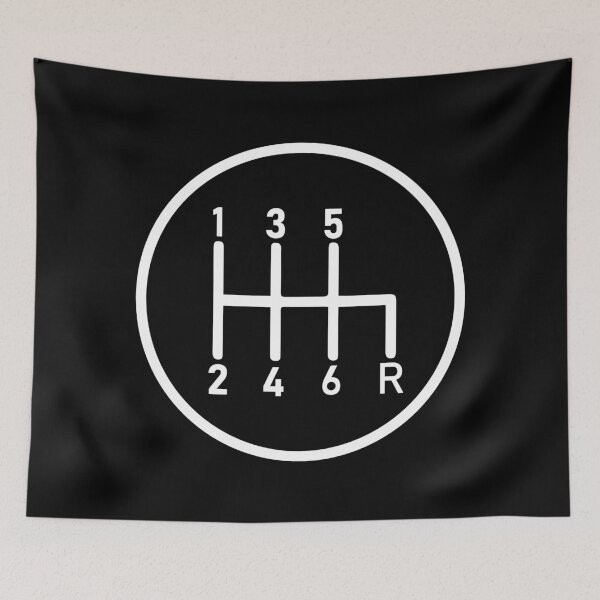 Item preview, 6 Speed Manual Transmission Logo 2 (White, R Bottom Right) designed and sold by 718Raindeer.