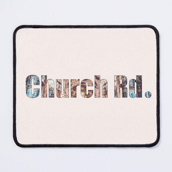 Item preview, Church Road Street Name with outline indoor church ceiling background designed and sold by TheMugDirectory.