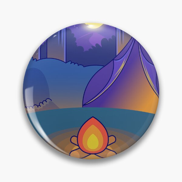 Item preview, "Camping Bliss: Tent and Campfire Cartoon Vector Icon" designed and sold by hjian8219.