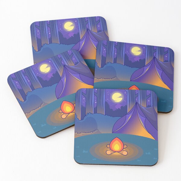 Item preview, "Camping Bliss: Tent and Campfire Cartoon Vector Icon" designed and sold by hjian8219.