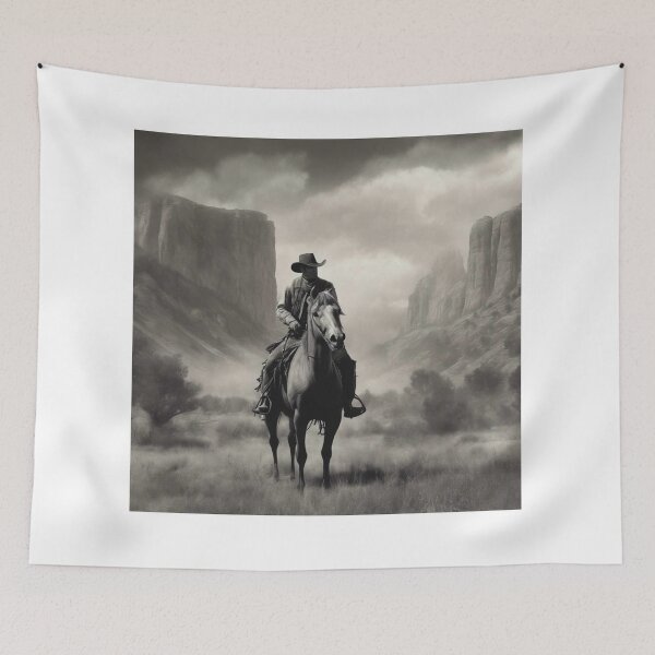 Item preview, Cowboy On A Horse In The Valley designed and sold by AppleShinez.