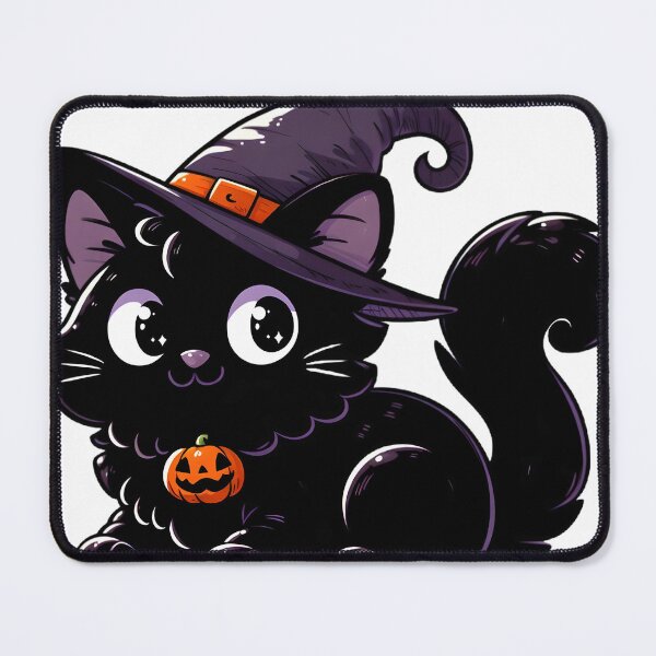 Aperçu de l'œuvre Autocollant de chat noir d’Halloween créée et vendue par RetroDig.