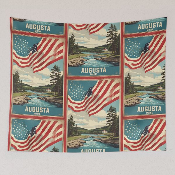 Item preview, Augusta Maine USA Vintage Travel Tourism  designed and sold by TravelersGems.