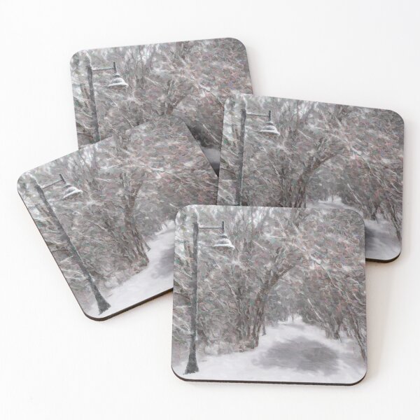 Item preview, Snowy Path through the Woods in Toronto, Ontario Painterly designed and sold by jrtwynam.