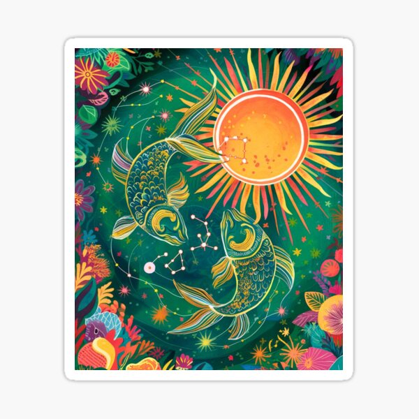 Item preview, Pisces Astrology. Sun in Pisces, Zodiac sign, Pisces symbol designed and sold by ZodiacWonders.
