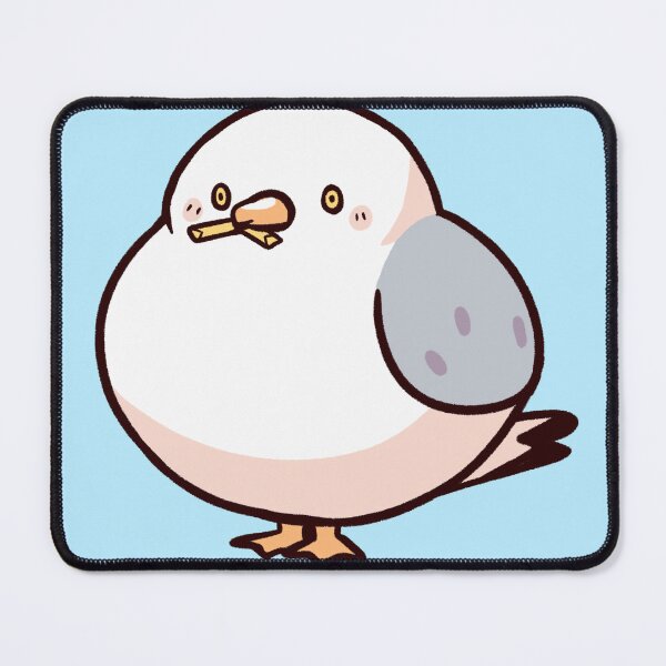 Item preview, Round Seagull with French Fry designed and sold by KadyIllustrates.