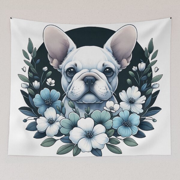 Item preview, Floral Frenchie designed and sold by JuniperFinch.