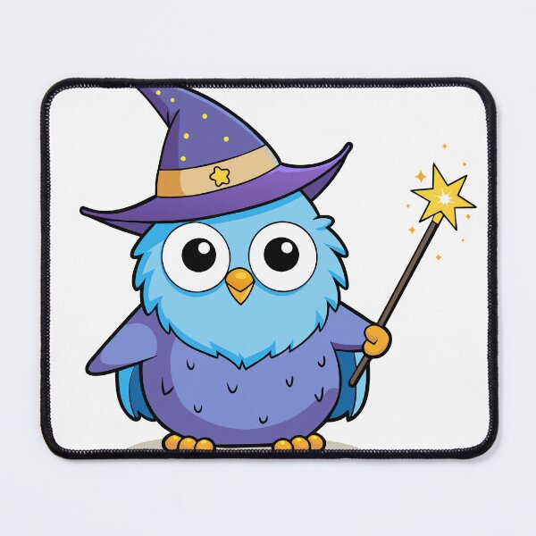 Item preview, Fluffy Owl Wearing a Wizard Hat designed and sold by omerfdln34.