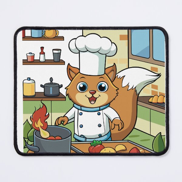 Item preview, Fluffy Squirrel Chef Cooking Up a Gourmet Meal designed and sold by omerfdln34.