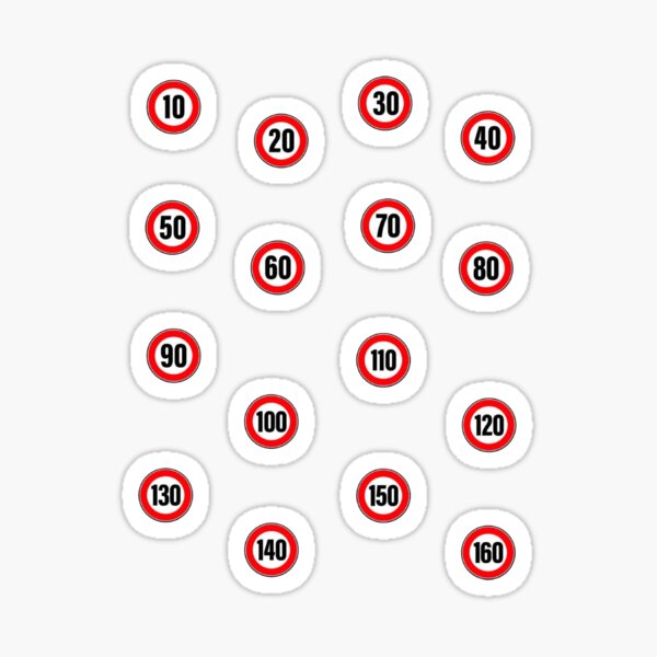 set of speed limit stickers Sticker