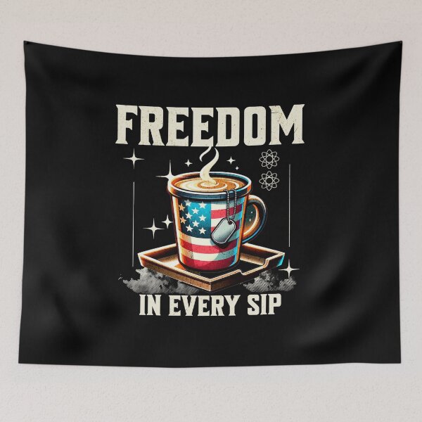 Item preview, Morning Brew Under the Stars and Stripes - American Flag designed and sold by Taans-Creation.