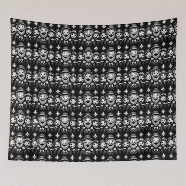 Item preview, Whimsical Smiling Faces - Monochrome Art designed and sold by VivoVita.