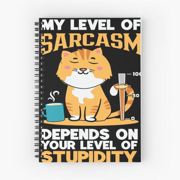Item preview, My Level Of Sarcasm Depends on Your Stupidity Funny Cat Graphic designed and sold by socialarmour.