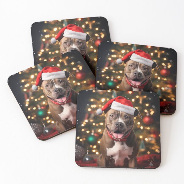 Item preview, Christmas American Staffordshire Terrier (Happy) designed and sold by Samuelsboro.