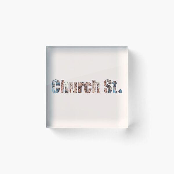Item preview, Church Street Street Name with outline indoor church ceiling background designed and sold by TheMugDirectory.
