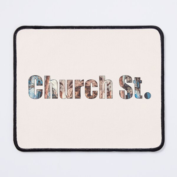 Item preview, Church Street Street Name with outline indoor church ceiling background designed and sold by TheMugDirectory.