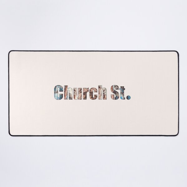 Item preview, Church Street Street Name with outline indoor church ceiling background designed and sold by TheMugDirectory.