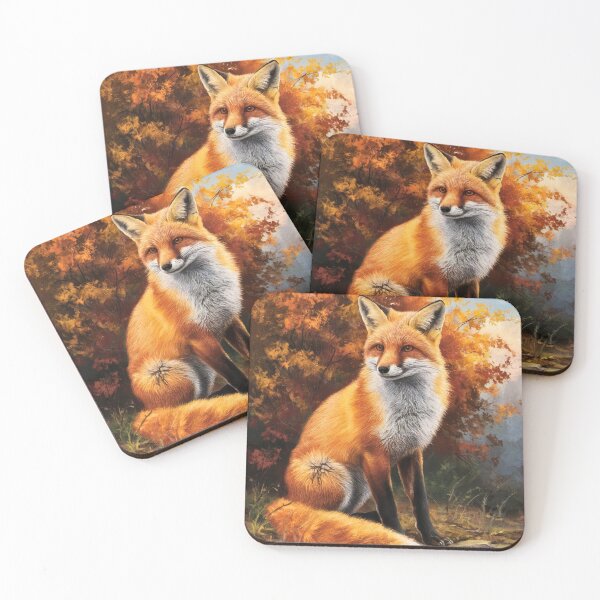Item preview, Fox Portrait. Autumn fox, fall fox, fox painting, Michelangelo style designed and sold by FoxVibes.