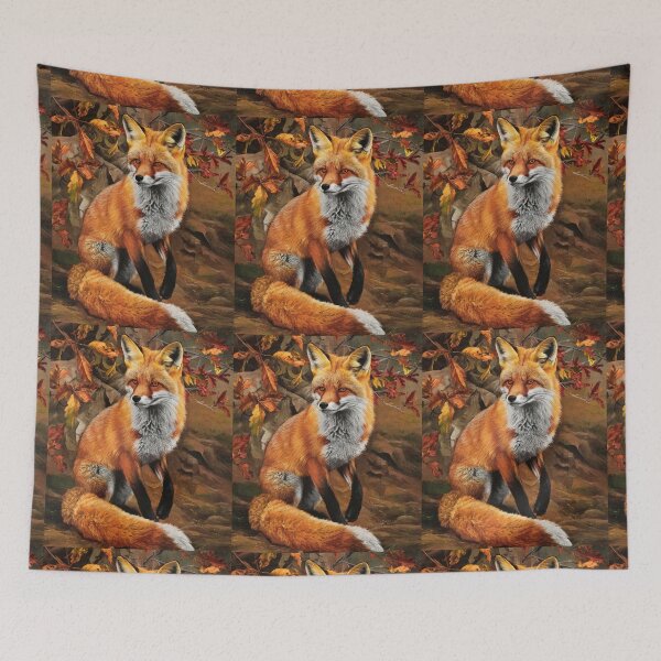 Artikelvorschau, Fuchs-Portrait. Herbstfuchs, Herbstfuchs, Fuchsmalerei, Michelangelo-Stil entworfen und verkauft von FoxVibes.