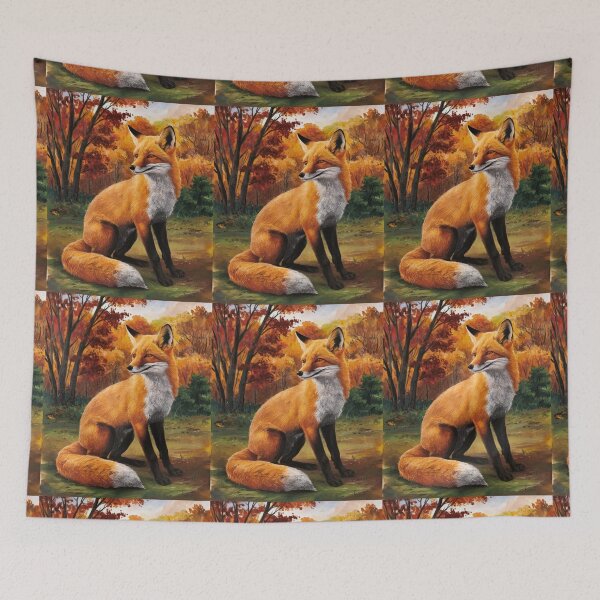 Artikelvorschau, Fuchs-Portrait. Herbstfuchs, Herbstfuchs, Fuchsmalerei, Michelangelo-Stil entworfen und verkauft von FoxVibes.