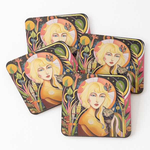 Item preview, Beautiful girl with a cat. designed and sold by Natalia-Vlad.